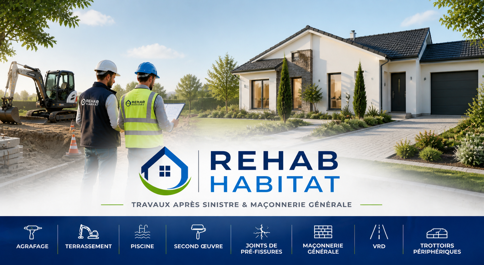Rehab Habitat, experts en travaux après sinistre et maçonnerie générale à Boisset-et-Gaujac, Alès et Nîmes